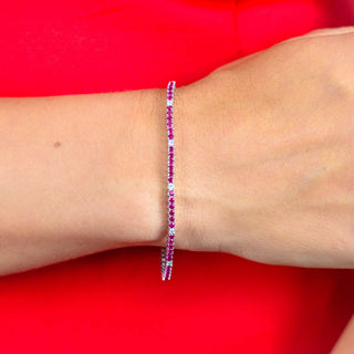 Georgini Silver Milestone Ruby Nano 2mm Tennis Bracelet