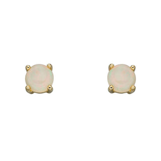 9ct Yellow Gold Opal October Stud Earrings