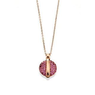 9ct Rose Gold Rhodolite Garnet Necklace