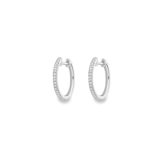 9ct White Gold 0.14ct Diamond Huggie Hoops