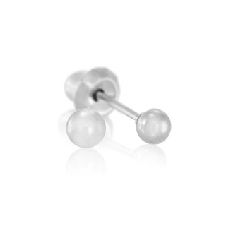 9ct White Gold 3mm Ball Piercing Earrings