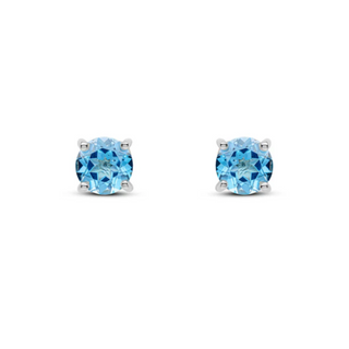 9ct White Gold 5mm Blue Topaz Studs