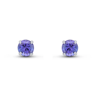 9ct White Gold 5mm Tanzanite Stud Earrings