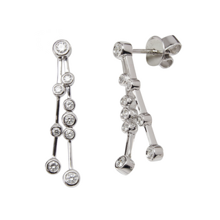 9ct White Gold Diamond Bubbles Drop Earrings