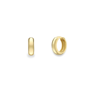 9ct Yellow Gold 8mm Wide Huggie Hoop Earrings