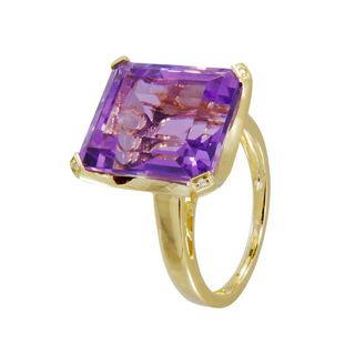 9ct Yellow Gold 8.22ct Amethyst Cocktail Ring