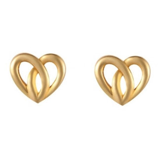 9ct Yellow Gold Celtic Heart Stud Earrings | Gold Celtic Jewellery