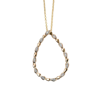 9ct Yellow Gold Diamond Open Teardrop Pendant