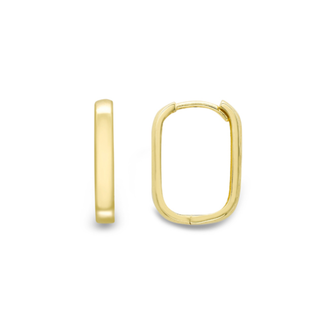 9ct Yellow Gold Rectangular Hoop Earrings