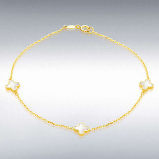 9ct Yellow Gold Mother of Pearl Petals Bracelet