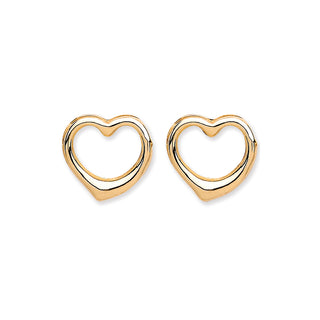 9ct Yellow Gold Open Heart Stud Earrings