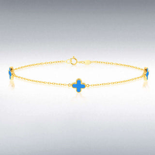 9ct Yellow Gold Turquoise Petals Bracelet