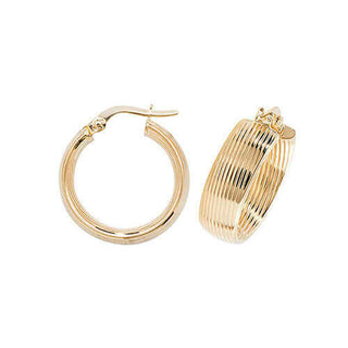 9ct Yellow Gold Wide Hoops