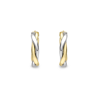 9ct Gold 20mm Two-Tone Twisted Hoop