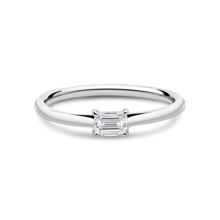 9ct White Gold 0.25ct  Emerald Cut Lab-Grown Diamond Solitaire Ring