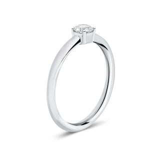 9ct White Gold 0.25ct Round Brilliant Laboratory-Grown Diamond Ring