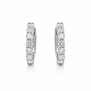 9ct White Gold 0.74ct Lab-Grown Diamond Hoop Earrings