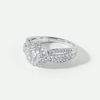 Diamond ring on a light gray background