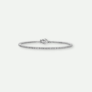 Silver bracelet on a light gray background