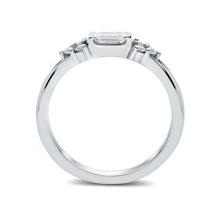 9ct White Gold Baguette Cut Lab-Grown Diamond Cluster Ring