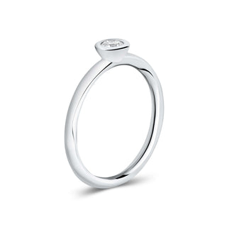 9ct White Gold 0.16ct Bezel Set Round Lab-Grown Diamond Ring