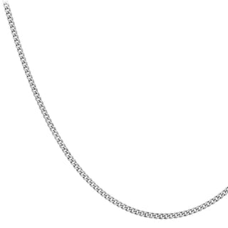 Silver chain necklace on a white background
