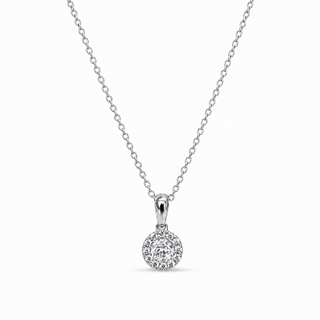Diamond necklace on a white background