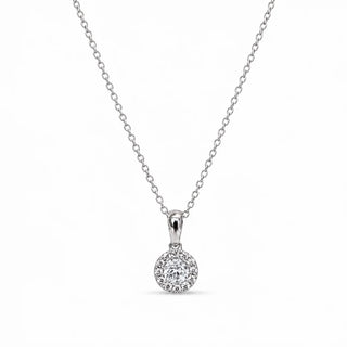 9ct White Gold White Topaz & Diamond Pendant