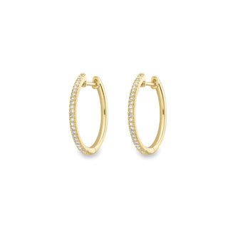 9ct Yellow Gold 0.19ct Diamond Hoops