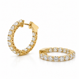 9ct Yellow Gold 2.96ct Lab-Grown Diamond Hoop Earrings