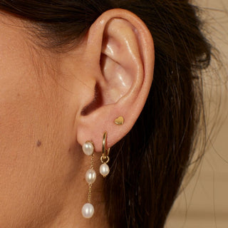 9ct Yellow Gold 3 Tier Freshwater Pearl Drop Earrings