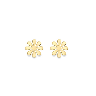 9ct Yellow Gold Flower Stud Earrings