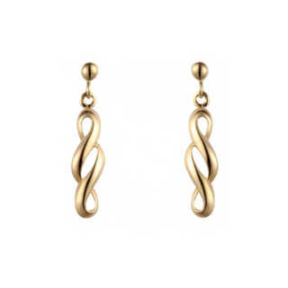 9ct Yellow Gold Infinity Drop Earrings