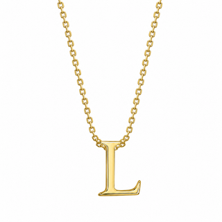 9ct Yellow Gold Initial 'L' Pendant Necklace