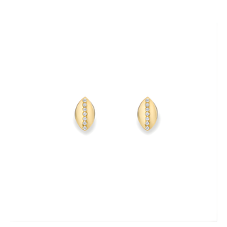 9ct Yellow Gold CZ Marquise Stud Earings
