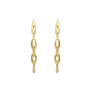 9ct Yellow Gold Chain Link Drop Earrings