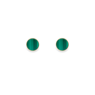 9ct Yellow Gold Malachite Stud Earrings