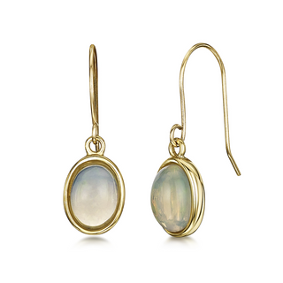 9ct Yellow Gold Opal Hook Earrings