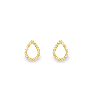 9ct Yellow Gold Pear-Shaped Diamond Stud Earrings