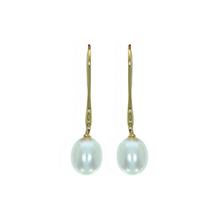 9ct Yellow Gold Pearl Hook Earrings