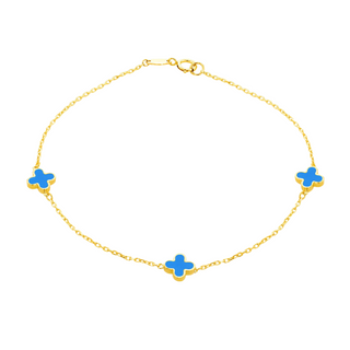 9ct Yellow Gold Turquoise Petals Bracelet