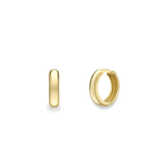 9ct Yellow Gold Wide Plain Huggie Hoops