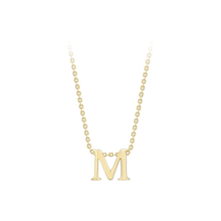 9ct Yellow Gold Initial M Necklace