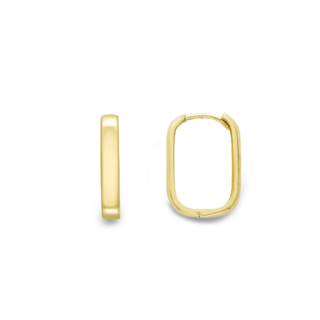 9ct Yellow Gold Small Rectangular Hoop Earrings
