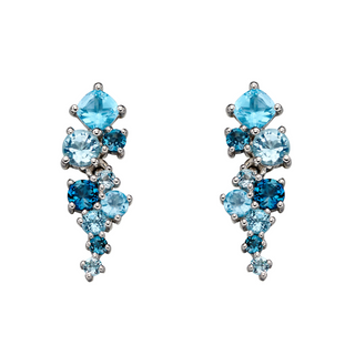 9ct White Gold Blue Topaz Drop Earrings | Blue Topaz Jewellery