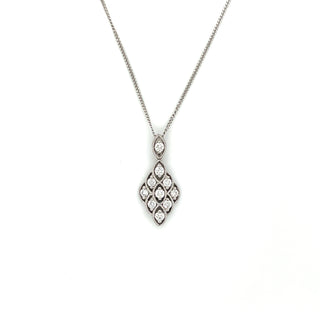 18ct White Gold Diamond Lace Pendant