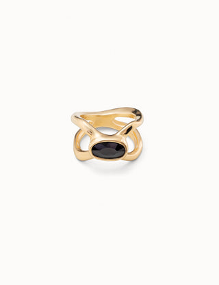Unode50 Guardian Ring | ANI0739NGORO | Black Stone Gold Ring