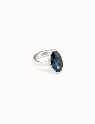 Unode50 The Queen Ring | ANI0740AZUMTL | Blue Crystal Silver Ring