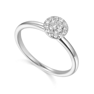 9ct White Gold White Topaz & Diamond Cluster Ring