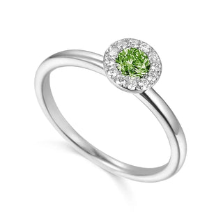 9ct White Gold Peridot Cluster Ring